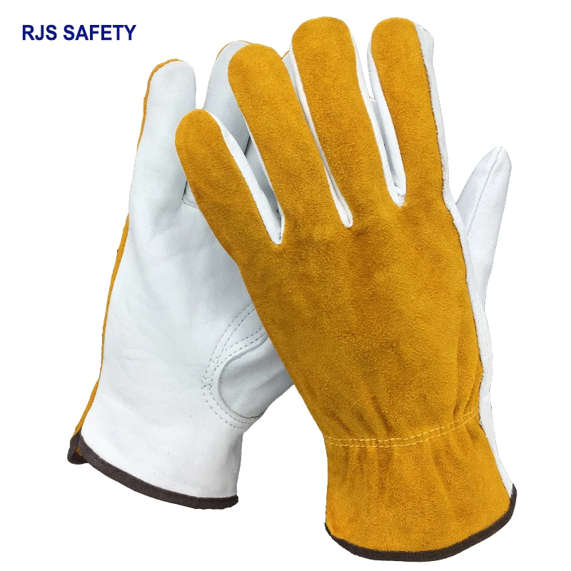 Work Gloves Sheepskin Leather Men Working Welding Gloves Safety Protective Driver Garden Sports MOTO Wear-resisting Gloves 4029