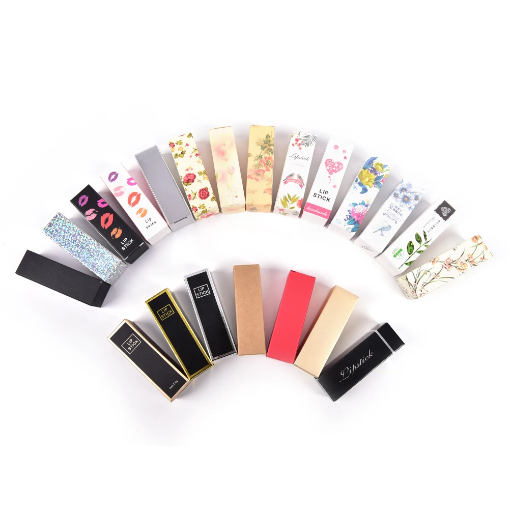 10pcs/lot 5G 5ml Lip Balm Tube Packaging Carton Box 21 colors Lipstick Tube DIY Packing box 25*25*88mm Colorful Kraft Paper Gift