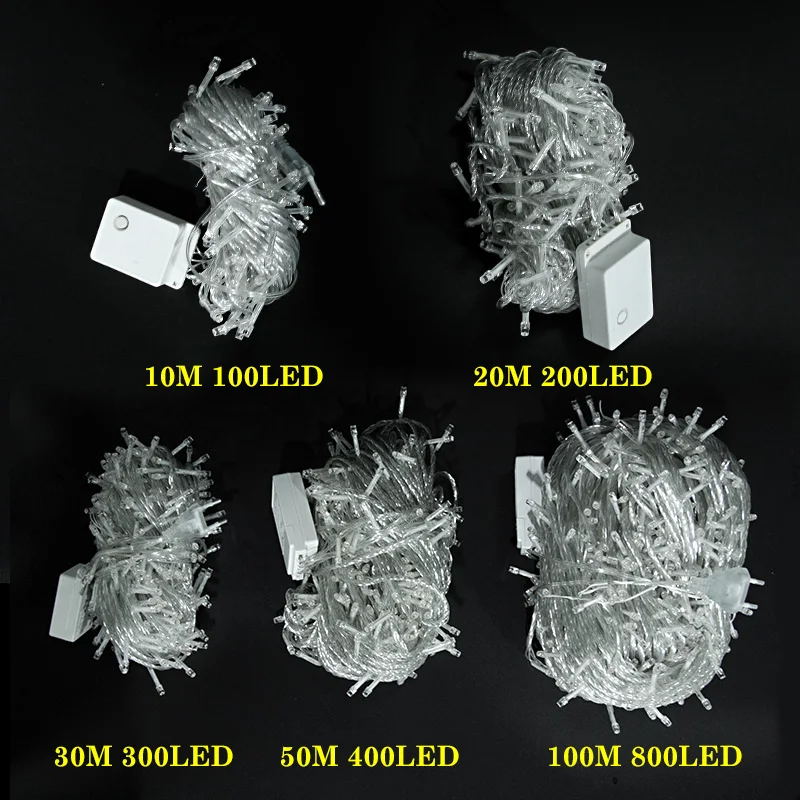 10M 20M 50M 100M 크리스마스 화환 조명 Led 스트링 패어리 라이트 꽃줄 램프 야외 장식 조명, 결혼식 파티용