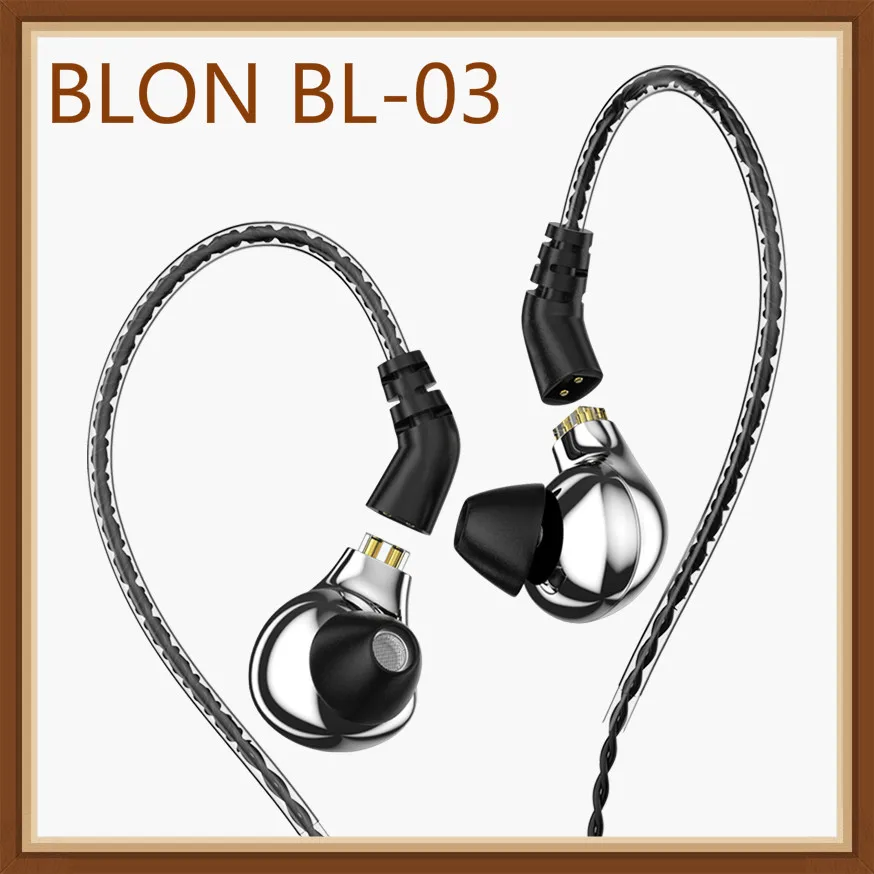 BLON BL-03 10mm Carbon Diaphragm Dynamic Driver In Ear Earphone HIFI DJ Running Sport Earphone Earbuds Detachable 2PIN Cable