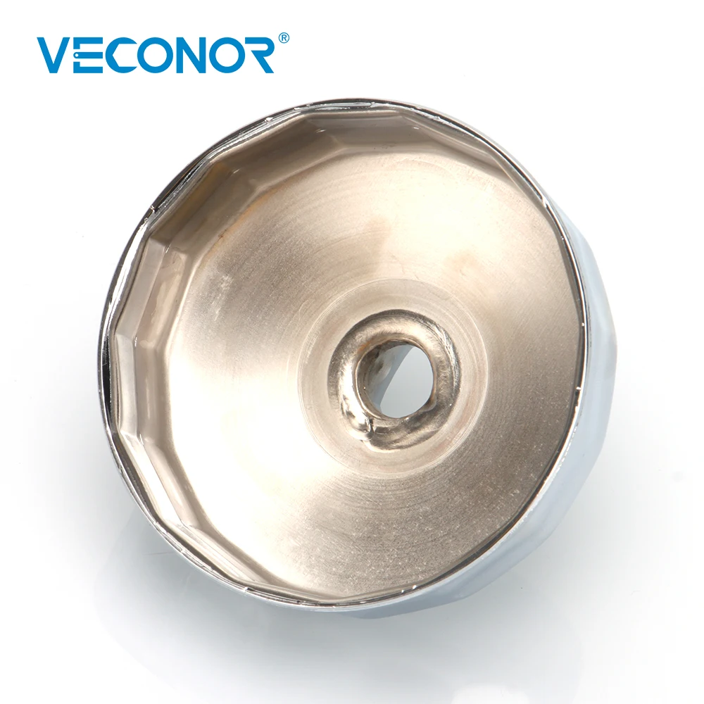 Veconor-Square Dr. Steel Oil Filter Wrench Cap, Housing Tool Remover, 14 Flautas, Universal para Golfe, Jetta, Passat, BMW, 73mm-74mm, 1/2"