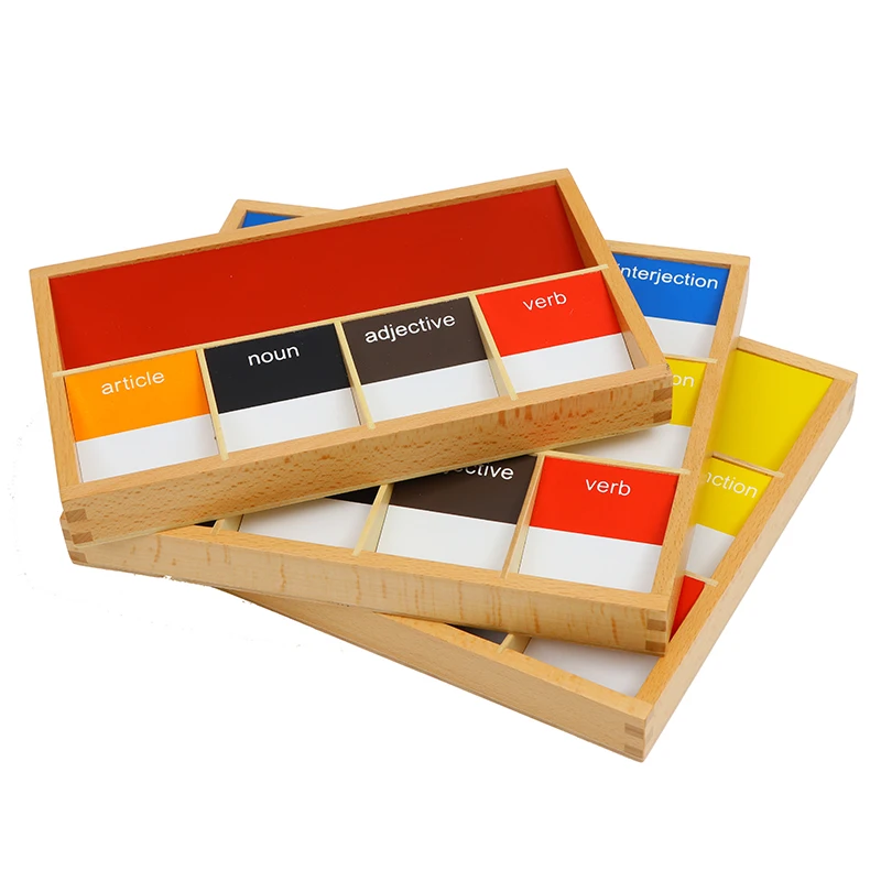 Montessori Language Materials Gramática Boxes Set Equipamento Educacional Elementar Primário Ensino Aids Crianças Recursos Aprendizagem