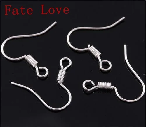 Fate Love 1000pcs High quality shiny Stainless steel french hook ear wires Earring  Hook DIY jewelry accessories