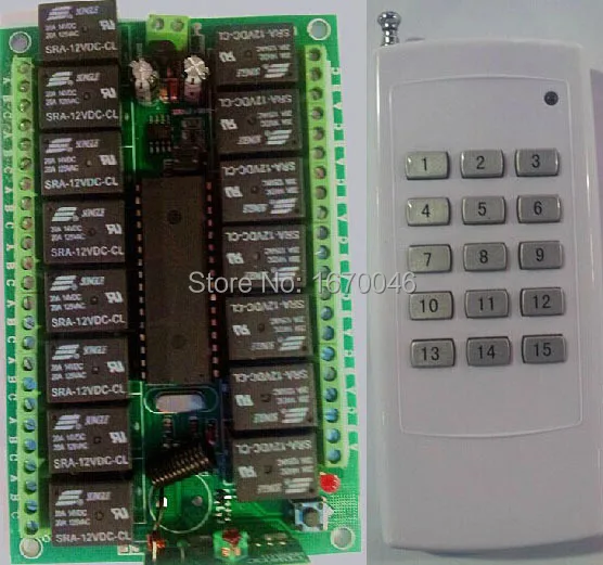 Controle remoto para automação residencial, interruptor sem fio com transmissor e recebedor, 15 canais, dc, 12v, rf, 433mhz