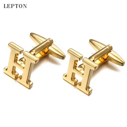 Hot Letter S F J K G Cufflinks For Mens Lepton Gold Silver Color Letters Of An Alphabet H Cuff links French Shirt Cuffs Cufflink