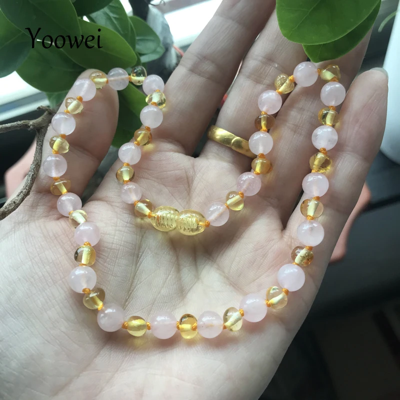 

Yoowei 16 Style New Amber Teething Bracelet/Necklace for Baby Adult Women Authentic Natural Stone Baltic Amber Jewelry Wholesale