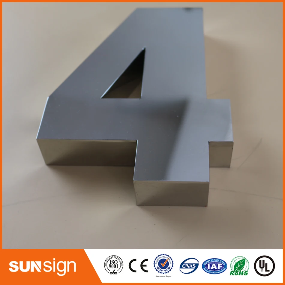 H 15cm Digital Door House Number 4 Stainless Steel numbers