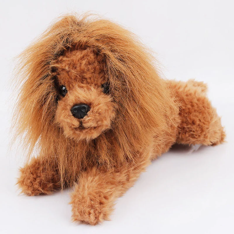 Cute Pet Dog Cat Cosplay Clothes Transfiguration Costume Lion Mane Warm Wig Large Dog Party Decoration With Ear Pet Accessories