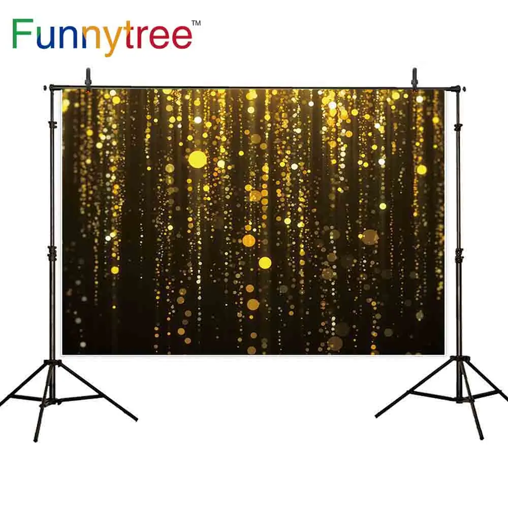 Фоны для студийной фотосъемки Funnytree с золотыми блестками яркий черный блестящий абстрактный фон для вечеринки фоны для фотосъемки
