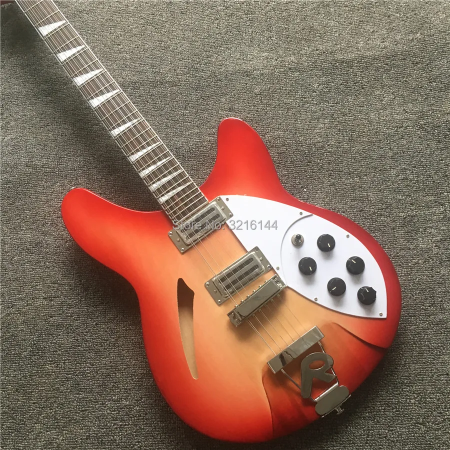 

Semi Hollow body Rick 360 Electric guitar 12 strings guitar in Cherry burst color, All Color are available, Wholesale CS