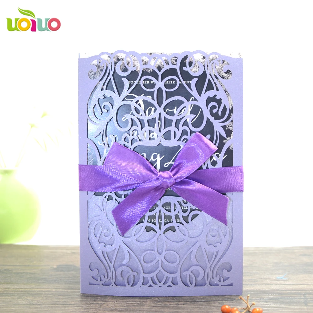 

50set inc185 Gold Laser Cut Wedding invitation Cards+50 Card tri-fold pocket+50 Envelope+50 Seals +50 insert paper