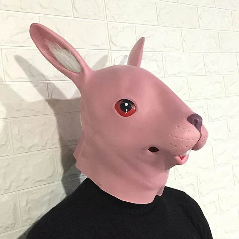 Creepy Rabit Mask Latex Animal Costume Prop Toys Party Halloween Event Festive Supplies Masks Kuso Funny Toys Gift for Friends