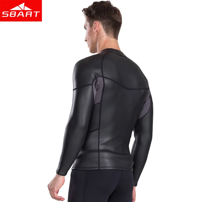 SBART 2MM Long Sleeve Neoprene Wetsuit Men Top Sunscreen UV Smoothskin Jacket For Swimming Jumpsuit Surfing Diving Shirt Wetsuit