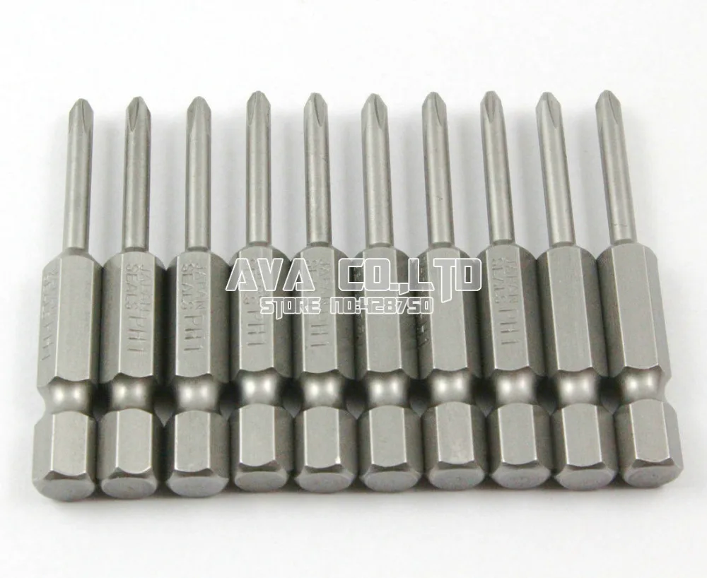 10 Pieces Magnetic Phillips Screwdriver Bit S2 Steel 1/4