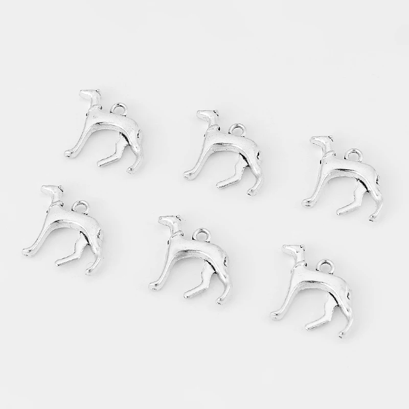 20pcs Silver Color Greyhound Whippet Hound Dog 3D Charms Pendants Beads DIY Necklace Jewelry Finding Handmade Crafts Accessories