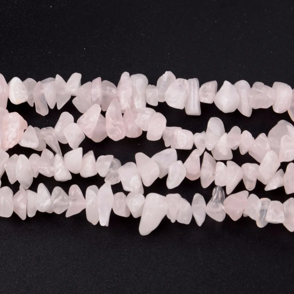 Rose Pink Quartz Chips Beads For Needlework 8mm-12mm Irregular Natural Stone Beads Accessories Diy Jewelry Making Bracelets 15\