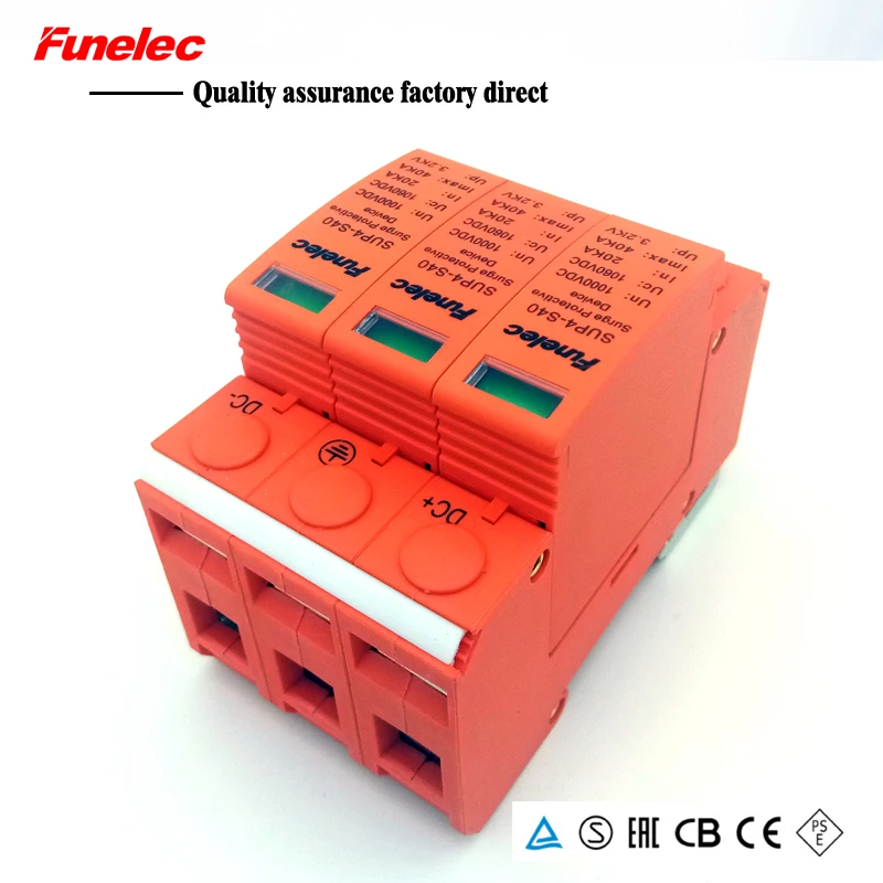 

DC 3P 20KA~40KA 1000V DC Surge Protector protection Low-voltage Arrester Device household switch Solar power system