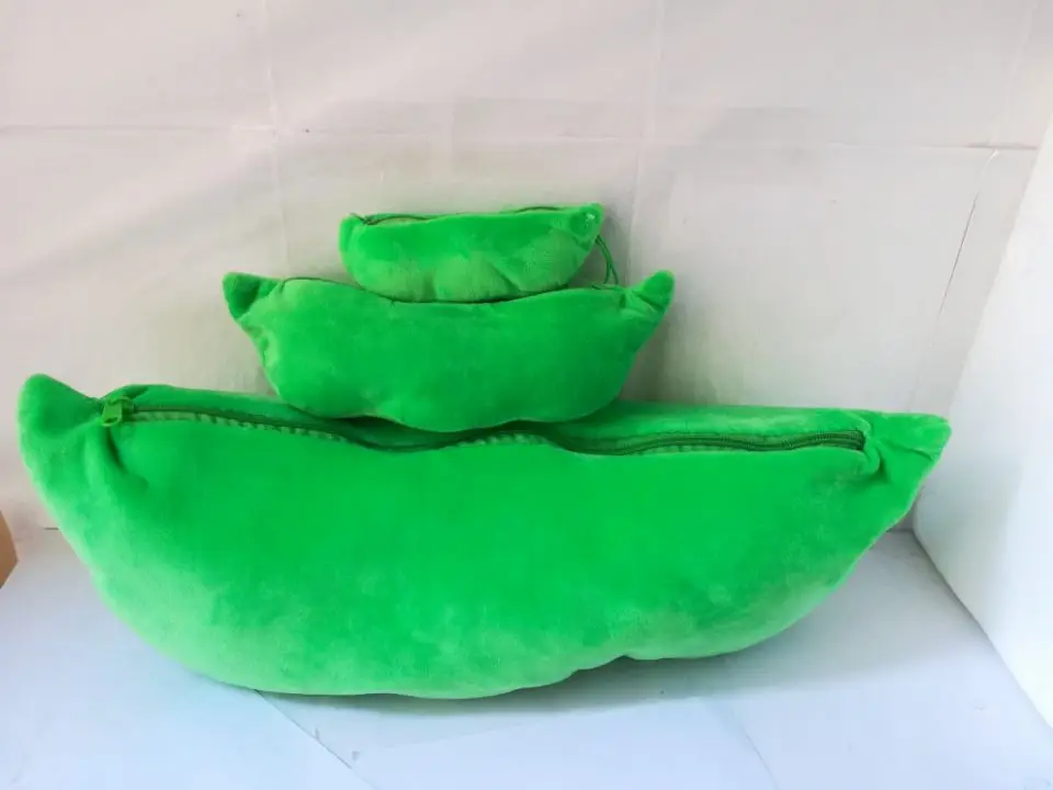 creative pillow toy cartoon pea plush toy 3 peas in a pod pea soft pillow one lot/ 3 pieces , birthday gift w0801