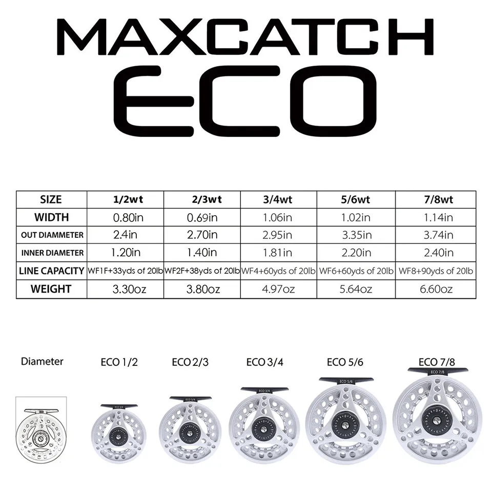 Maximumcatch 2/3WT 6/6。5/7/7。5FTフライロッドコンボ中高速フライ