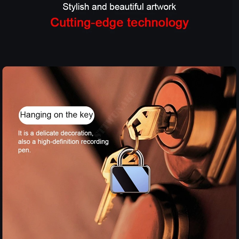 скрытый шпион Мини-рекордер с голосовой активацией, цифровой брелок для записи звука, носимый звук, профессиональный микро-диктофон STTWUNAKE