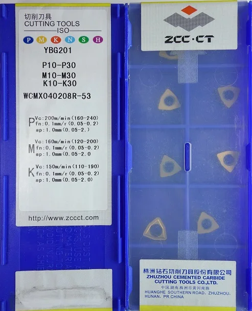 

Free Shipping 10pcs/lot U drill blade WCMX040208R-53 YBG201 Cemented Carbide Cutting tools turning insert