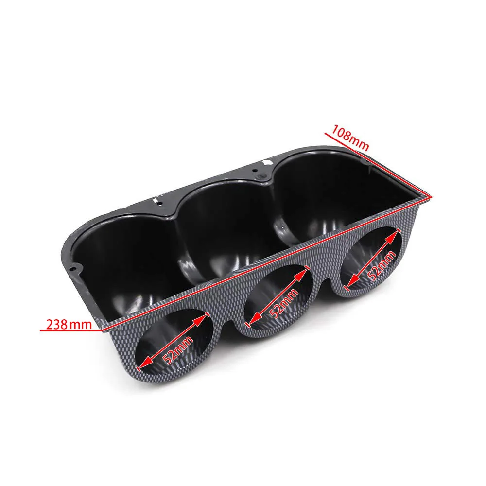 52mm Carbon Gauge Pod Triple hole Cup Car 52mm gauge Cap Cup Dash Pod Mount Holder Plastic Houder Gague Car Meter