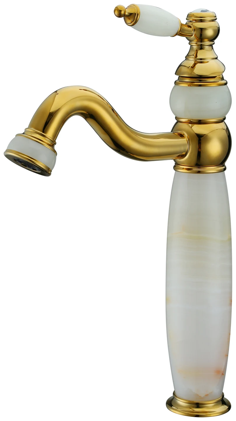 

JADE STONE Brass ORB/GOLD /ROSE GOLD bathroom wash basin vessel sink faucet mixer tall tap single handle /hole luxury