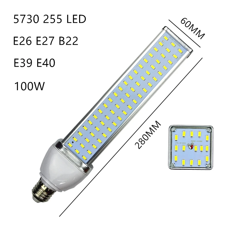 5730 LED lamp Corn light 30W 40W 50W 60W 80W 100W High brightness energy-saving street Bulb E27 E39 E40 85-265V Cool Warm White