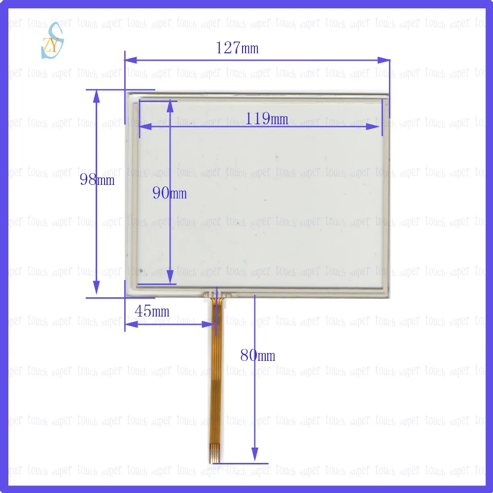 

ZhiYuSun 127mm*98mm 5.7 inch 4-wire resistive touch panel for Car DVD, 127*98 GPS Navigator screen glass