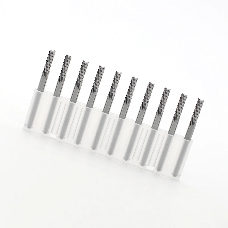 HANGXIN tungsten carbide left lower cut strawberry corn PCB milling cutter kit 1.0-3.175mm 10PCS planing tool metal cutting