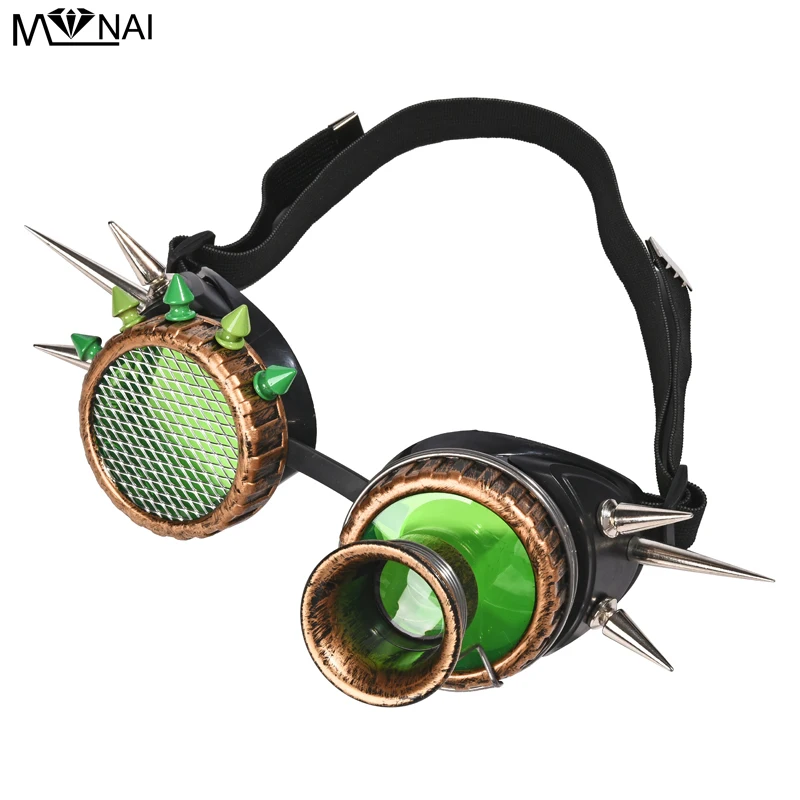 الرجعية الفيكتوري الأزرق برشام نظارات Steampunk نظارات لحام سايبر القوطية حملق حزب تأثيري نظارات الهالوين