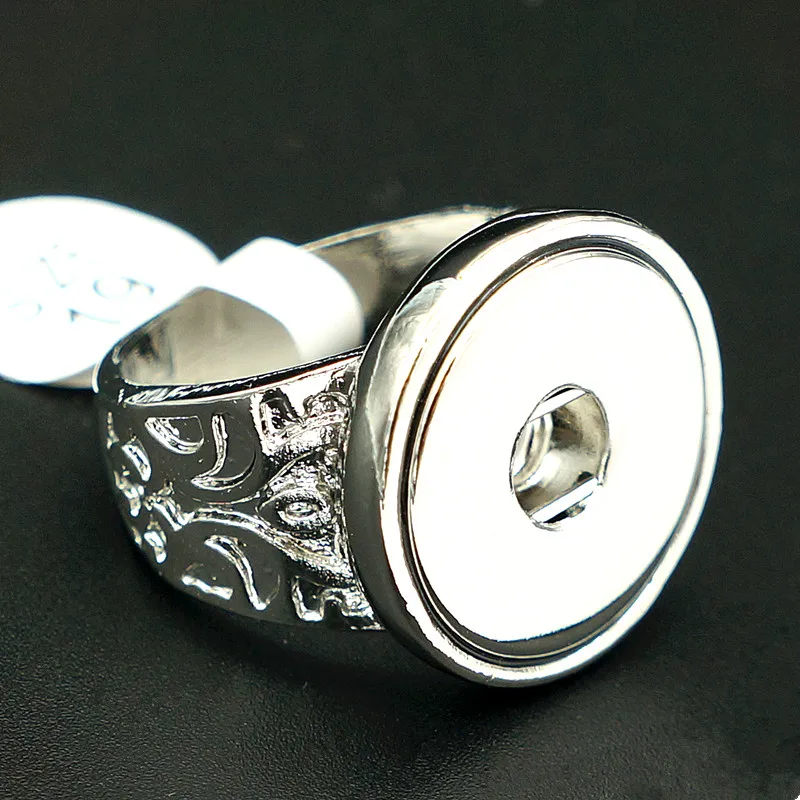 New JZ0025 high quality side Pattern elegant charm snap ring 3size fit 18mm snap buttons snap jewelry wholesale