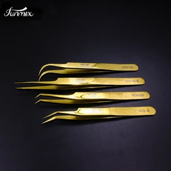 2019 NEW 100% Vetus MCS Series Golden Color Premium Super precision Tweezers for Eyelashes Extension Pinzas