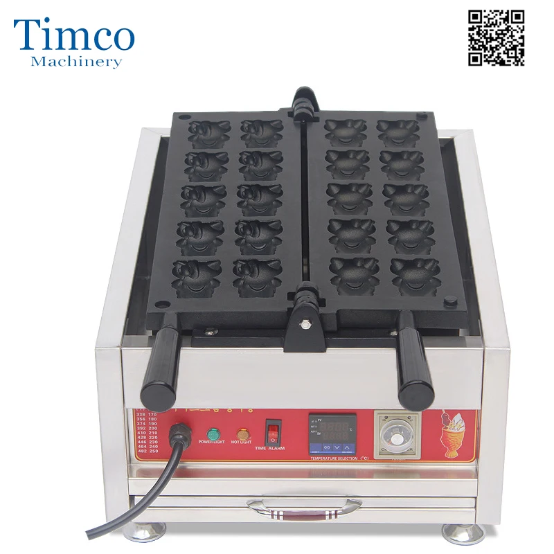 TIMCO Kate Cat Waffle Making Machine220V 110V Non Stick Commercial Cartoon Kitten Waffle Machine