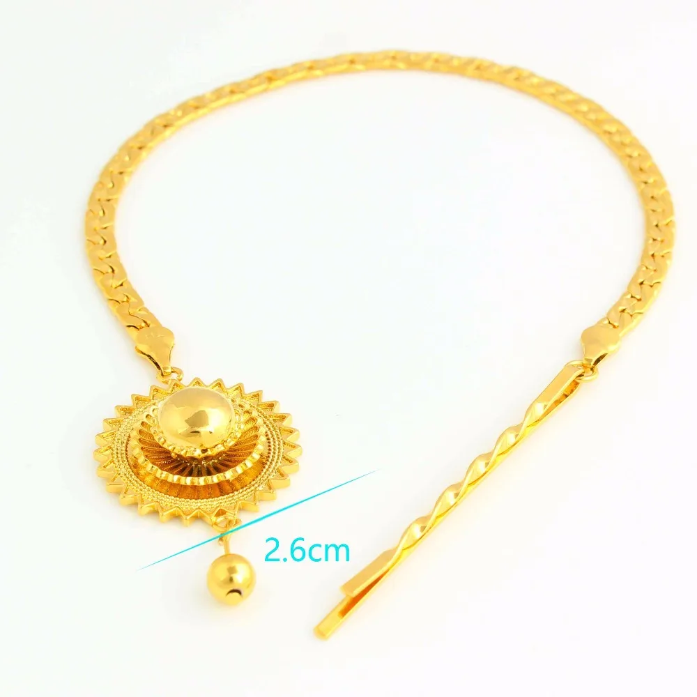 New Ethiopian Hair Chain Jewelry 24k Gold Color African/Eritrea/Kenya Women Habesha Party Accessories