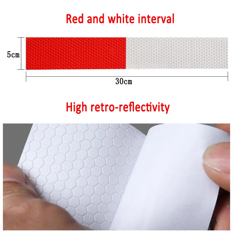 10 قطعة الأحمر/الأبيض عاكسة شاحنة الجسم ملصقات ل سيارة