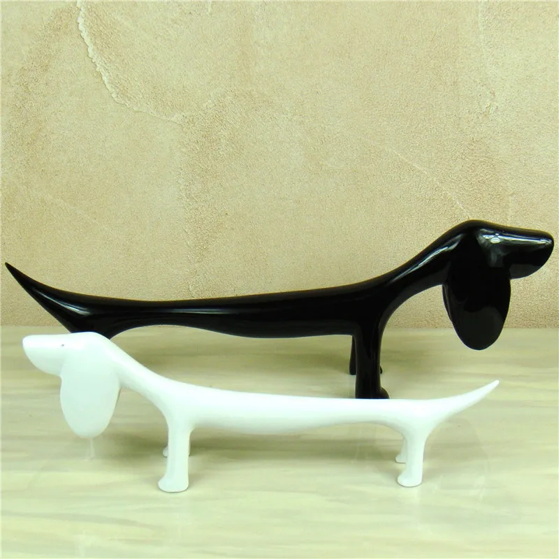 Abstract Badger Dog Statue Handmade Resin Wiener Dog Sculpture Pet Movie Animal Model Decor Home Ornament Gift Craft Furnishing