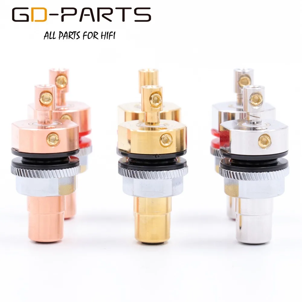 Viborg Pure Copper Female RCA Jack Connector Terminal 24K Gold Rhodium Plated Hifi Audio Video Signal Input Output Socket PTFE