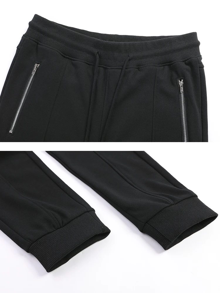 Pioneer Camp US size new close bottom sweatpants men brand clothing male joggers black dark grey AWK802195Y