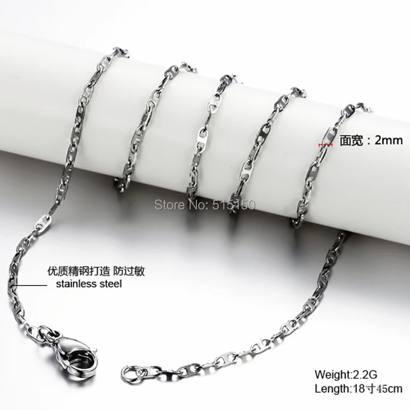 

Wholesale price 50pcs/Lot Wholesale Jewelry 17.7" 2mm Stainless Steel Link Chain DIY Necklace Never Tarnish