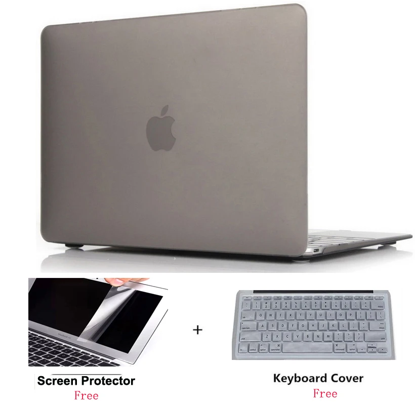 

Frosted Surface Matte Hard Cover Case+Screen protector+Keyboard Cover For Macbook Air 11 13 Pro Retina 12 13 15 Touch Bar 13 15