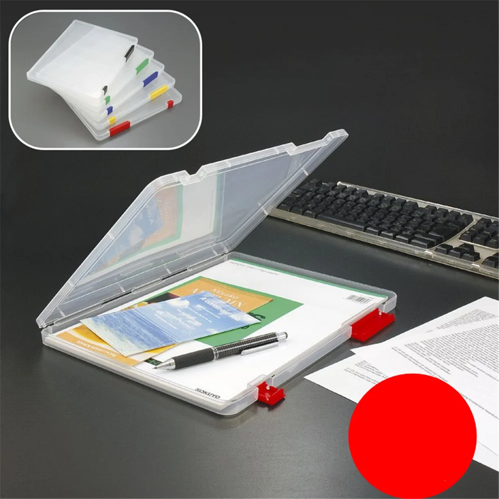 1pcs Clear Plastic Document Paper Filling Case A4 Transparent Storage Box File PP Office Organizer Invisible Storage Cases