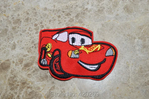 

Truck Red CARS series vehicle Embroidered patches iron on Motif Applique embroidery patch DIY accessory