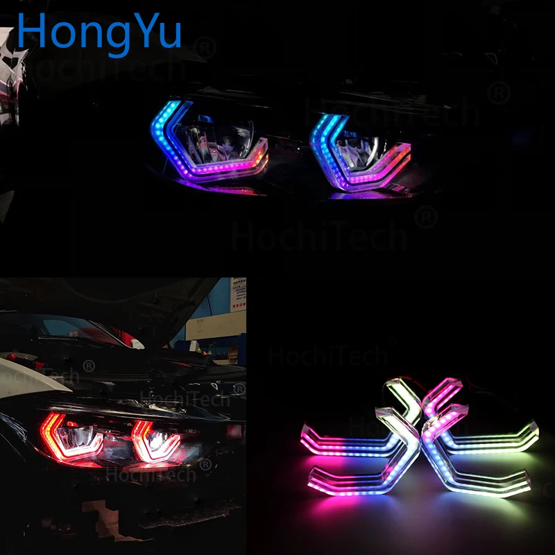 

Для BMW 5 серии F10 XENON 535i 550i 520i 535i 528i 520i Аксессуары RGBW Многоцветный комплект ICONIC M4 Style Crystal Angel Eyes DRL