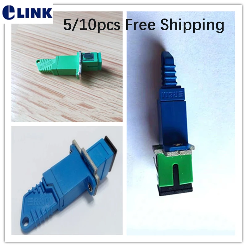 E2000-SC hybrid adapter 5pcs 10pc female-female E2000/APC-SC/APC E2000/UPC-SC/APC ftth coupler free Shipping ELINK E2000 adapter