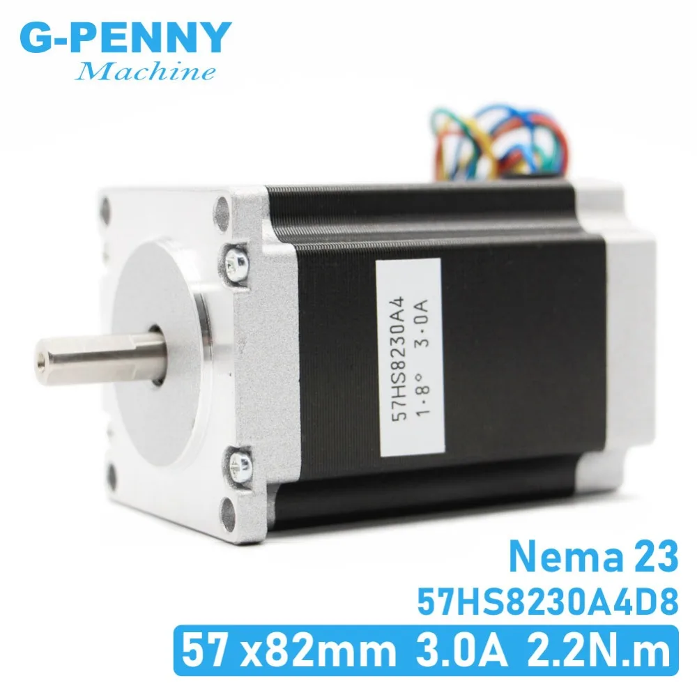 NEMA 23 silnik krokowy CNC 57x82mm 3A 2.2N.m D = 8mm 6.35mm 315Oz-in Nema23 CNC Router maszyna grawerująca 3D drukarki