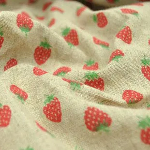 Handmade diy fluid cloth zakka linen cloth fabric red strawberry