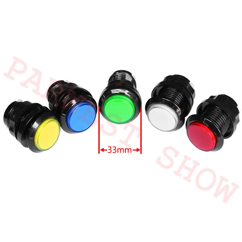 Hot 20PCS/LOT 32mm LED Light illuminated Round Arcade Game Push Button Switch/Small Round Black Edge Arcade LED Push Buttons