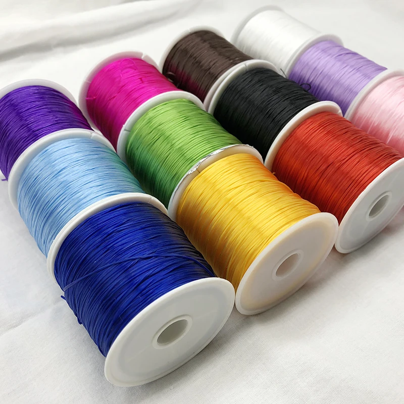 50M/Roll 0.8-1mm Color Flexible Elastic Crystal Line Rope Cord For Jewelry Making Beading Bracelet Wire Fishing Thread Rope