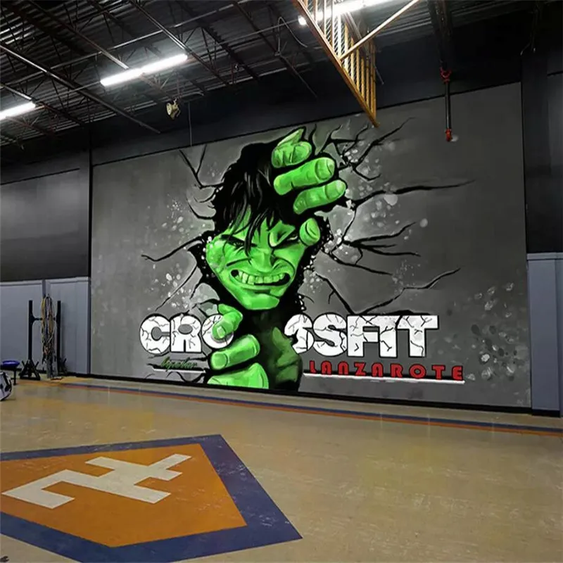 Giant broken wall graffiti gym background wall professional production mural factory wholesale wallpaper mural poster photo wall